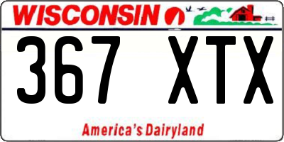 WI license plate 367XTX