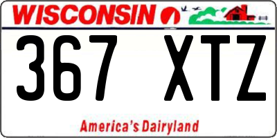 WI license plate 367XTZ
