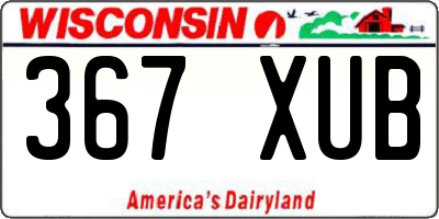 WI license plate 367XUB
