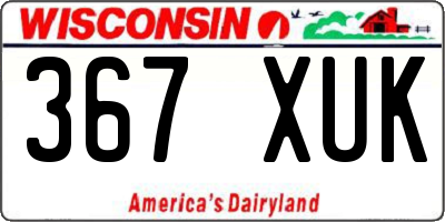 WI license plate 367XUK