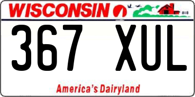 WI license plate 367XUL