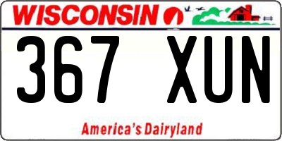 WI license plate 367XUN