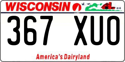 WI license plate 367XUO