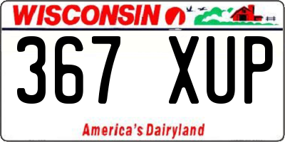 WI license plate 367XUP