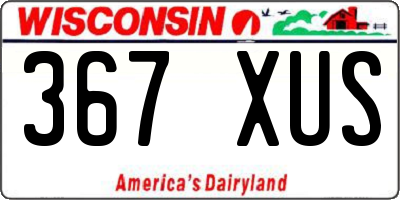 WI license plate 367XUS