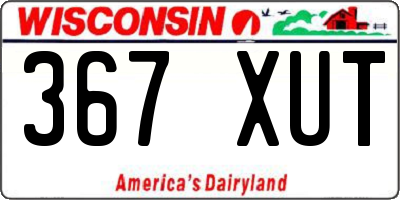 WI license plate 367XUT