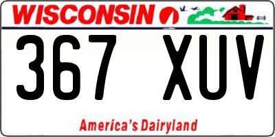 WI license plate 367XUV