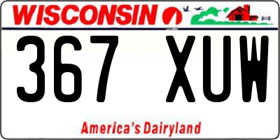 WI license plate 367XUW
