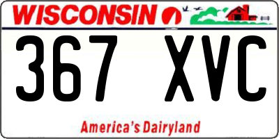 WI license plate 367XVC