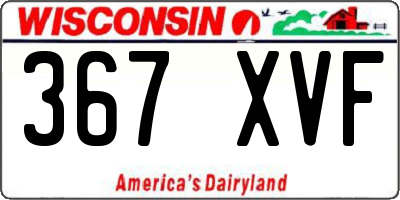 WI license plate 367XVF