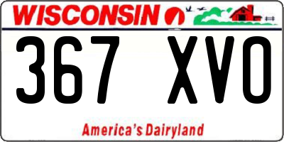 WI license plate 367XVO