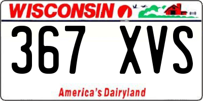 WI license plate 367XVS