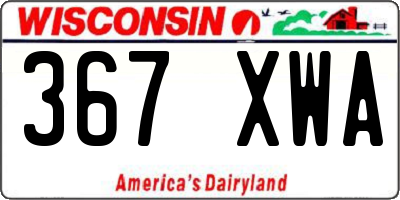 WI license plate 367XWA