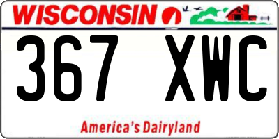 WI license plate 367XWC