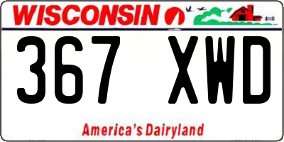 WI license plate 367XWD