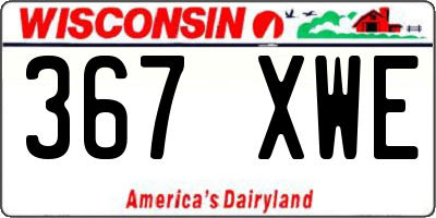 WI license plate 367XWE