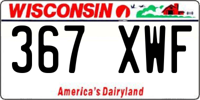 WI license plate 367XWF
