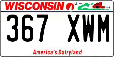 WI license plate 367XWM