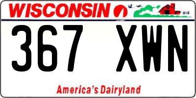 WI license plate 367XWN