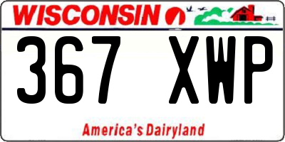 WI license plate 367XWP