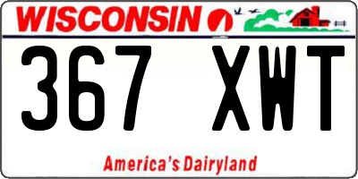 WI license plate 367XWT