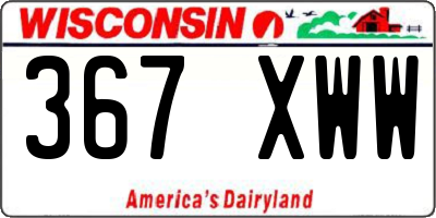 WI license plate 367XWW
