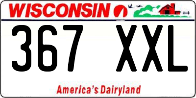 WI license plate 367XXL