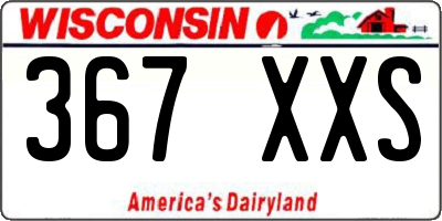 WI license plate 367XXS