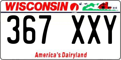 WI license plate 367XXY