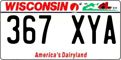 WI license plate 367XYA