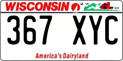 WI license plate 367XYC