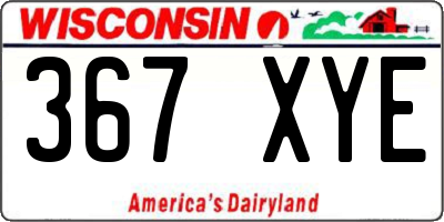 WI license plate 367XYE
