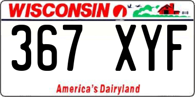 WI license plate 367XYF