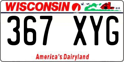 WI license plate 367XYG
