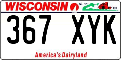 WI license plate 367XYK