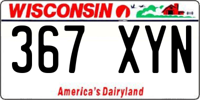 WI license plate 367XYN