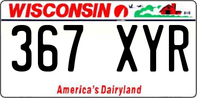 WI license plate 367XYR