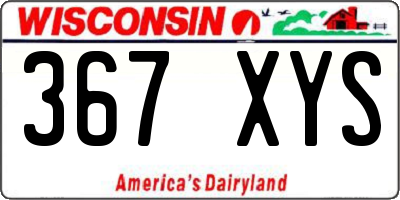 WI license plate 367XYS