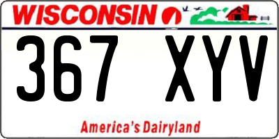 WI license plate 367XYV