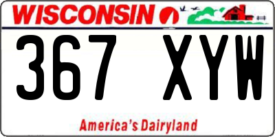 WI license plate 367XYW