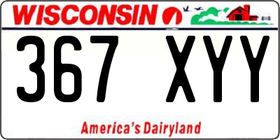 WI license plate 367XYY