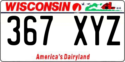 WI license plate 367XYZ