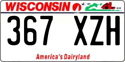 WI license plate 367XZH