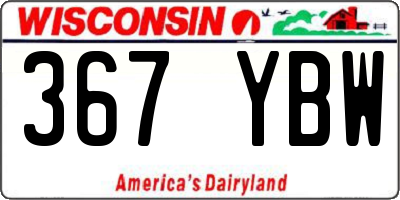 WI license plate 367YBW