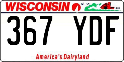 WI license plate 367YDF