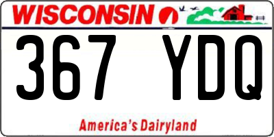 WI license plate 367YDQ