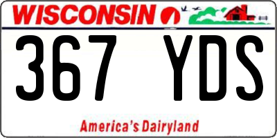 WI license plate 367YDS