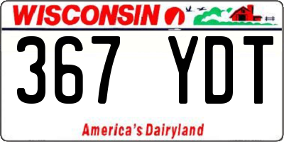 WI license plate 367YDT