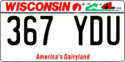 WI license plate 367YDU