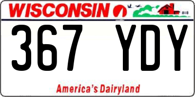 WI license plate 367YDY